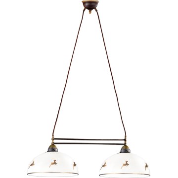Kolarz 731.82.151 - Lámpara colgante con cable NONNA 2xE27/75W/230V, acabado oro rosa con motivo de ciervo