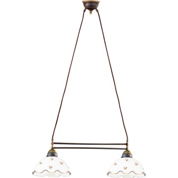 Kolarz 731.82.160 - Lámpara colgante con cable NONNA 2xE27/75W/230V con motivos florales, acabado en oro rosa