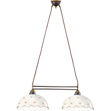 Kolarz 731.82.161 - Lámpara colgante con cable NONNA 2xE27/75W/230V, motivos florales, acabado oro rosa