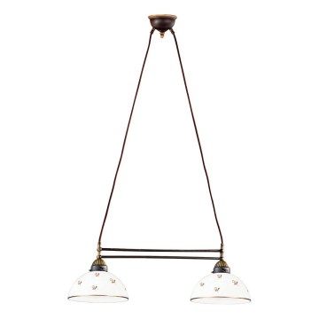 Kolarz 731.82.170 - Lámpara colgante con cable NONNA, 2xE27/75W/230V, diseño floral en oro rosa