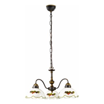 Kolarz 731.83.113 - Lámpara colgante con cadena NONNA 3xE27/75W/230V vino/fresa