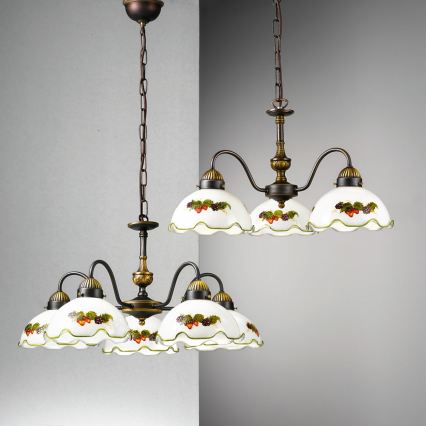 Kolarz 731.83.113 - Lámpara colgante con cadena NONNA 3xE27/75W/230V vino/fresa
