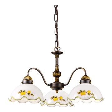 Kolarz 731.83.116 - Lámpara colgante con cadena NONNA 3xE27/75W/230V limones