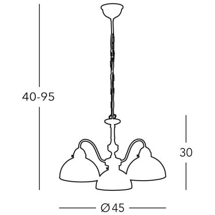 Kolarz 731.83.53 - Lámpara de araña de luces con cadena NONNA 3x/E27/75W/230V