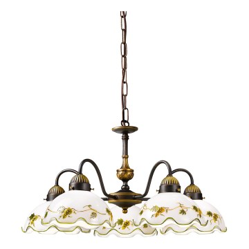 Kolarz 731.85.110 - Lámpara de araña con cadena NONNA 5xE27/75W/230V vino