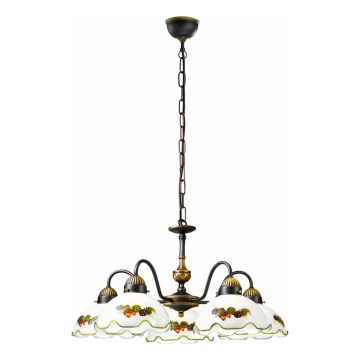 Kolarz 731.85.113 - Lámpara de araña con cadena NONNA 5xE27/75W/230V vino/fresa