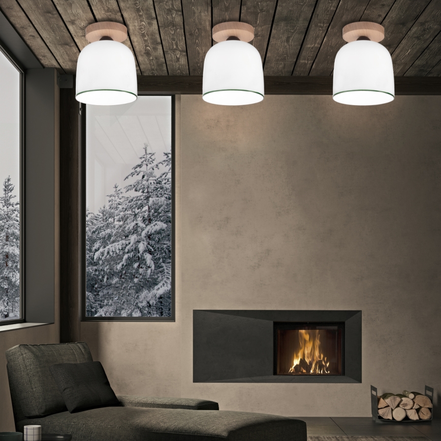 Kolarz A1352.11.G - Lámpara de techo NONNA 1xE27/60W/230V roble/blanco/Verde