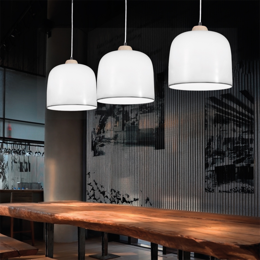 Kolarz A1352.31.Gr - Lámpara colgante NONNA 1xE27/60W/230V roble/blanco/gris