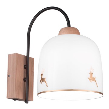 Kolarz A1352.61.Au.100 - Aplique NONNA 1xE27/60W/230V ciervo roble/blanco/dorado