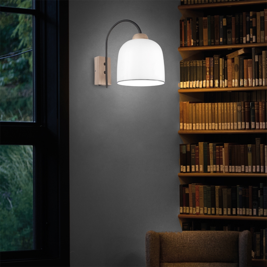 Kolarz A1352.61.Gr - Aplique NONNA 1xE27/60W/230V roble/blanco/gris