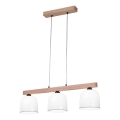 Kolarz A1352.83.Gr - Lámpara colgante NONNA 3xE27/60W/230V roble/blanco/gris