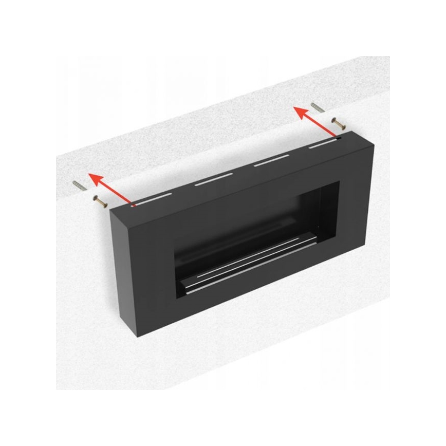 Kratki - Chimenea BIO de pared DELTA/FLAT 40x90 cm 1,5kW negro