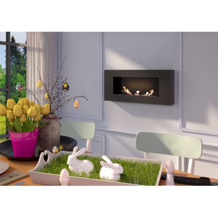 Kratki - Chimenea empotrada BIO 40x90 cm 2kW negro