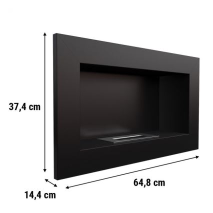 Kratki - Chimenea BIO empotrada 37,4x64,8 cm 1kW negro