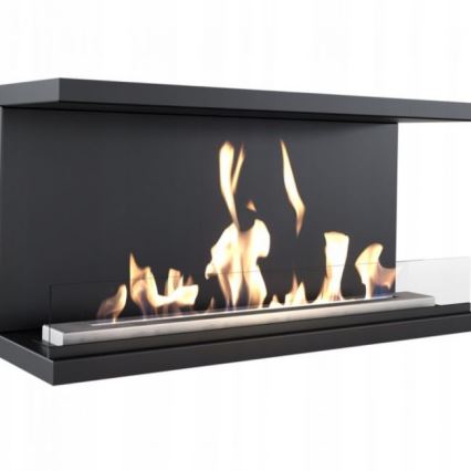 Kratki - Chimenea de bioetanol empotrada 50x100 cm 3,5kW negra
