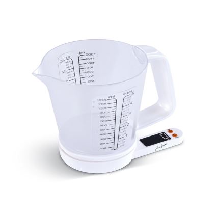 Lamart - Báscula de cocina digital con vaso medidor 2xAAA blanca