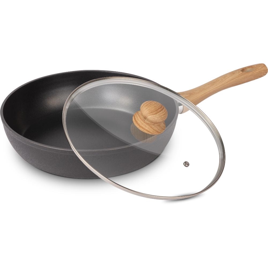 Lamart - Sartén con tapa 28 cm negra/marrón
