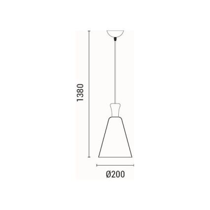 Lámpara colgante 1xE27/15W/230V amarillo diá. 20 cm