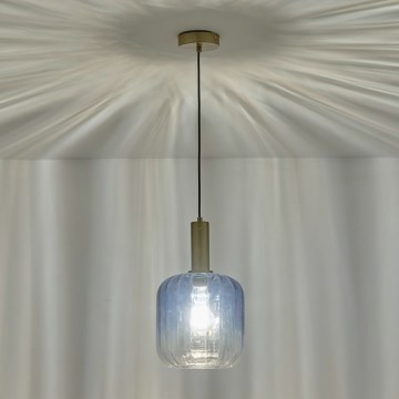 Lámpara colgante 1xE27/15W/230V azul/ahumado diá. 20 cm