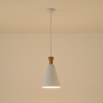 Lámpara colgante 1xE27/15W/230V blanco diá. 20 cm