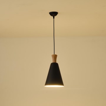 Lámpara colgante 1xE27/15W/230V negro diá. 20 cm