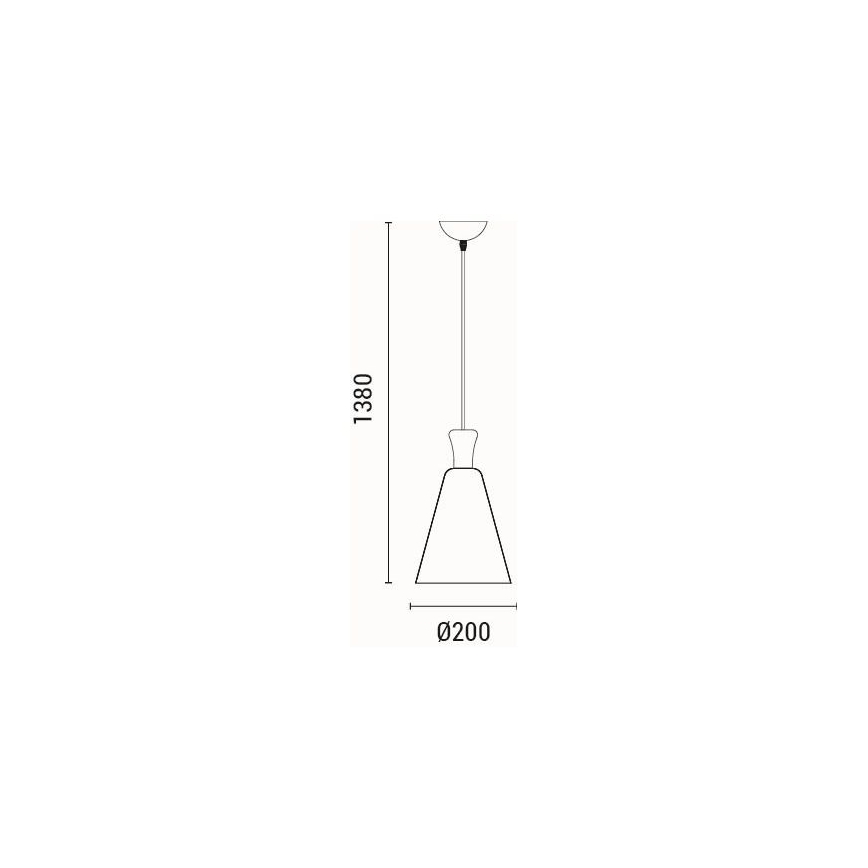 Lámpara colgante 1xE27/15W/230V negro diá. 20 cm