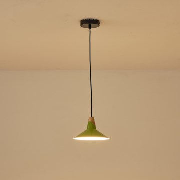 Lámpara colgante 1xE27/15W/230V verde