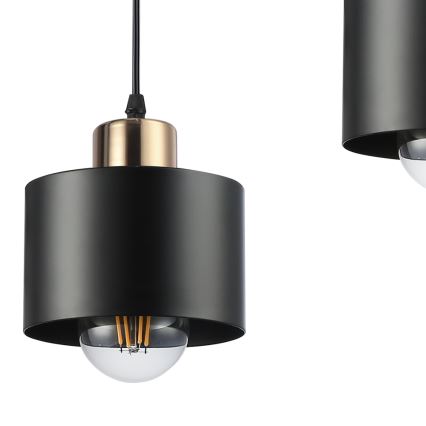 Lámpara colgante 1xE27/35W/230V diá. 12 cm negro/dorado