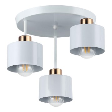 Lámpara colgante 3xE27/35W/230V diá. 30 cm blanco/dorado
