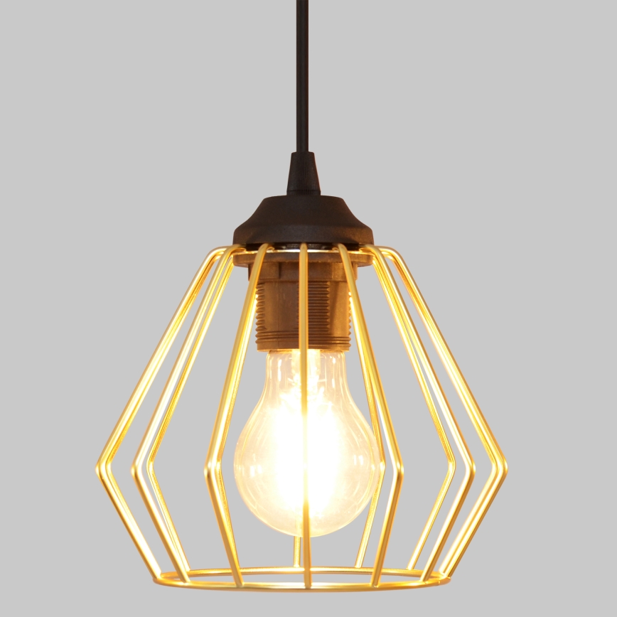 Lámpara colgante AGAT 2xE27/15W/230V dorado/negro