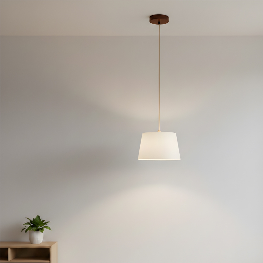 Lámpara colgante AIDA con cable, 1xE27/60W/230V, diámetro 25 cm, roble/marrón/blanco