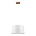 Lámpara colgante AIDA con cable 1xE27/60W/230V, diámetro 35 cm, acabado roble/marrón/blanco