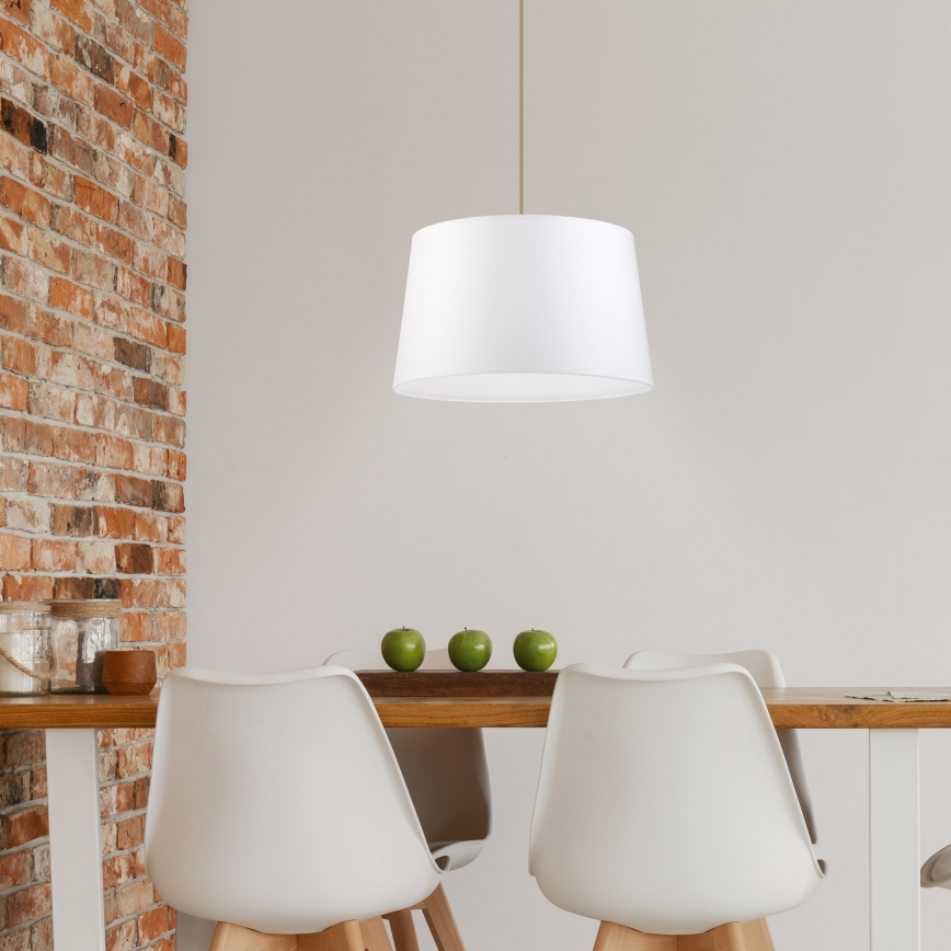 Lámpara colgante AIDA con cable 1xE27/60W/230V, diámetro 35 cm, acabado roble/marrón/blanco