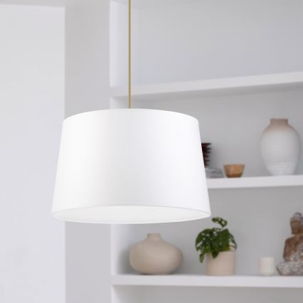 Lámpara colgante AIDA con cable 1xE27/60W/230V, diámetro 35 cm, acabado roble/marrón/blanco