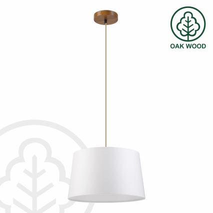 Lámpara colgante AIDA con cable 1xE27/60W/230V, diámetro 35 cm, acabado roble/marrón/blanco