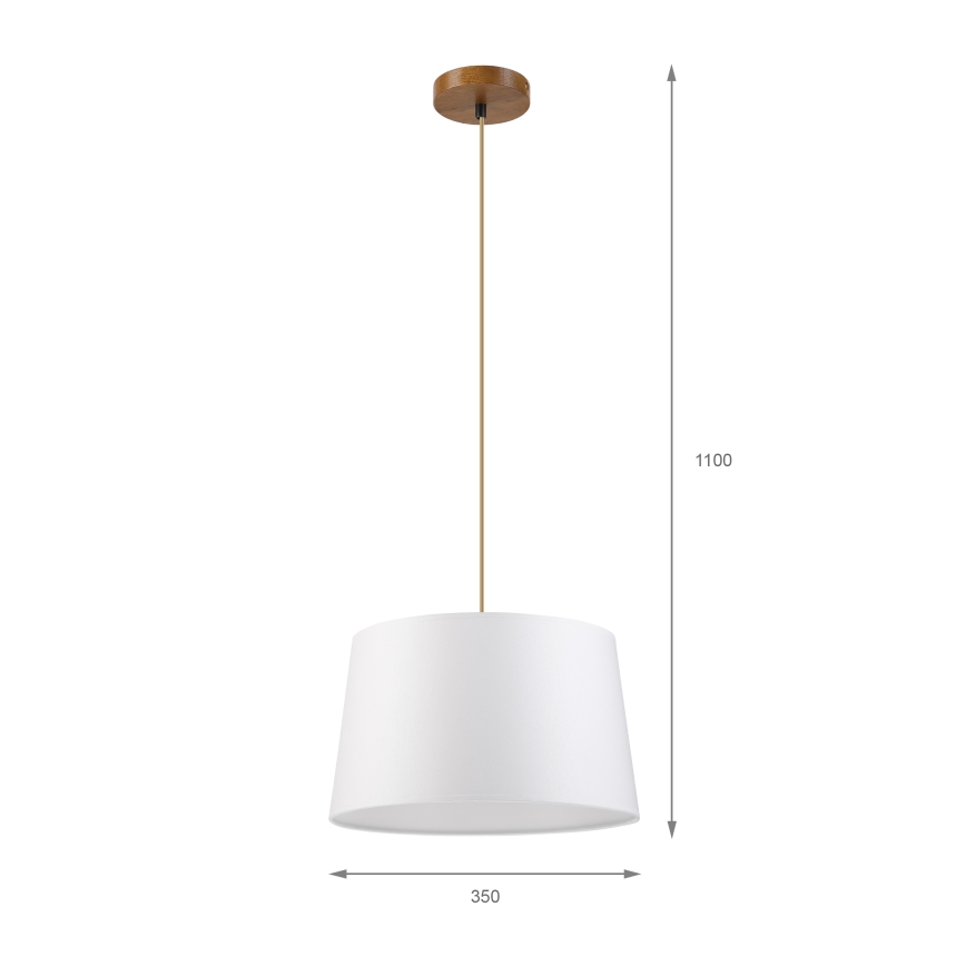 Lámpara colgante AIDA con cable 1xE27/60W/230V, diámetro 35 cm, acabado roble/marrón/blanco