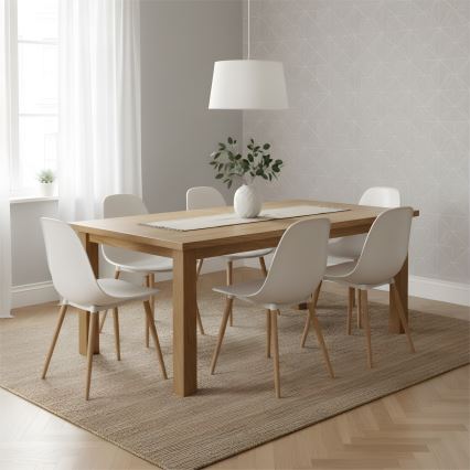 Lámpara colgante AIDA con cable 1xE27/60W/230V Ø 35 cm roble/blanco