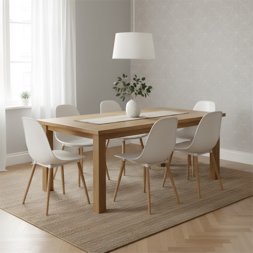 Lámpara colgante AIDA con cable 1xE27/60W/230V Ø 35 cm roble/blanco