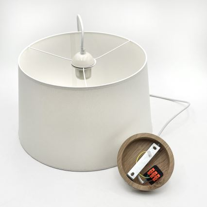Lámpara colgante AIDA con cable 1xE27/60W/230V Ø 35 cm roble/blanco