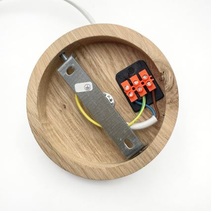 Lámpara colgante AIDA con cable 1xE27/60W/230V Ø 35 cm roble/blanco