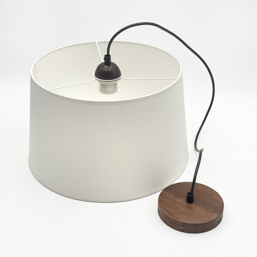 Lámpara colgante AIDA con cable 1xE27/60W/230V, Ø 35 cm, roble/nogal/blanco