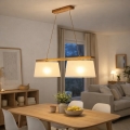 Lámpara colgante AIDA con cable 2xE27/60W/230V Ø 35 cm roble