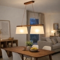 Lámpara colgante AIDA con cable 2xE27/60W/230V Ø 35 cm roble/nogal