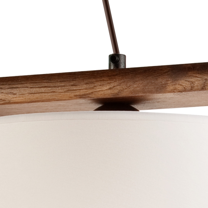 Lámpara colgante AIDA con cable 2xE27/60W/230V Ø 35 cm roble/nogal