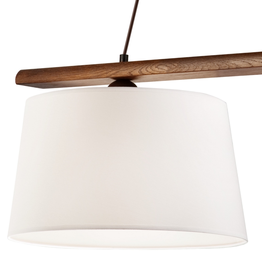 Lámpara colgante AIDA con cable 2xE27/60W/230V Ø 35 cm roble/nogal