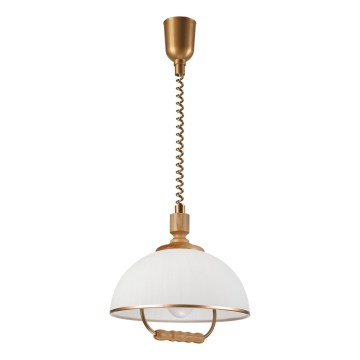 Lámpara colgante ajustable en altura RAMONA 1xE27/60W/230V marrón/blanco/roble