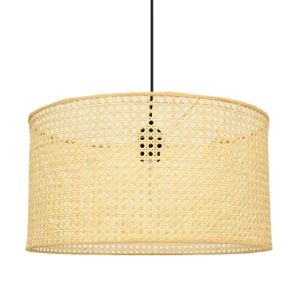 Lámpara colgante ALBA 1xE27/15W/230V diá. 45 cm ratán/negro