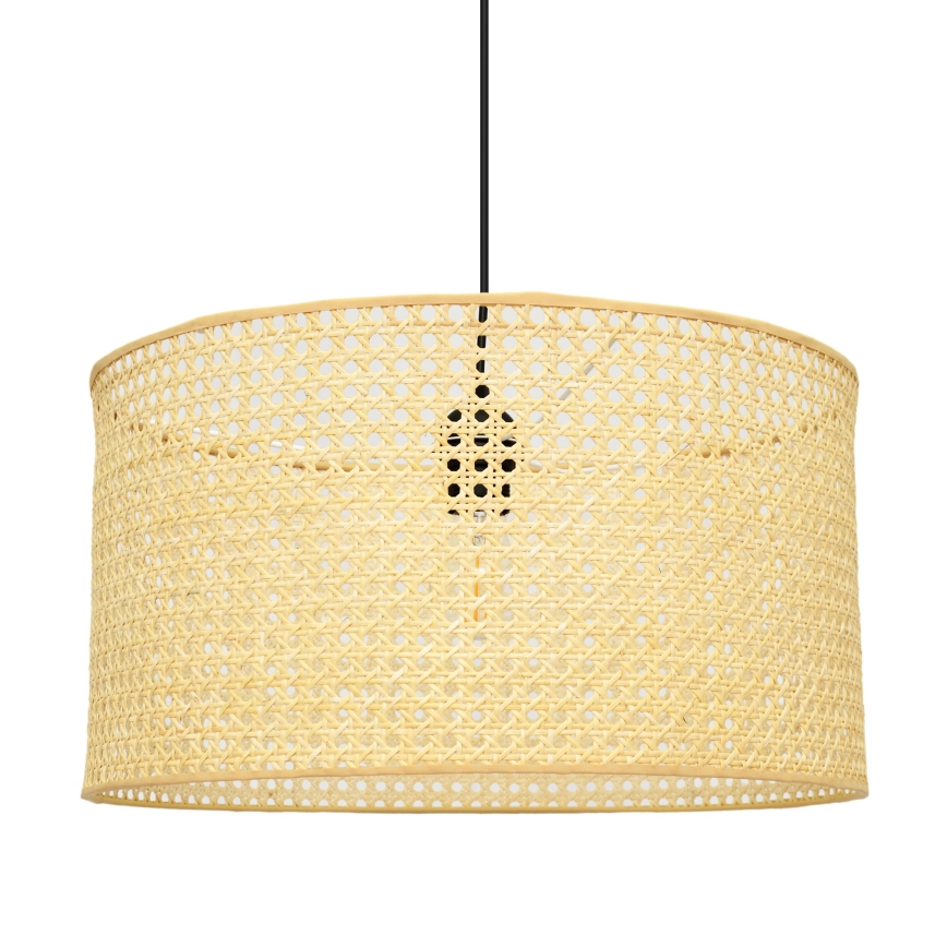 Lámpara colgante ALBA 1xE27/15W/230V diá. 45 cm ratán/negro
