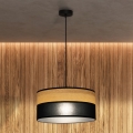 Lámpara colgante ALBA 1xE27/15W/230V Ø 40 cm negra/marrón