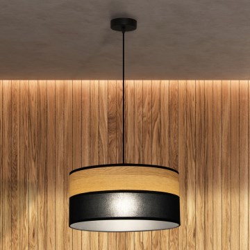 Lámpara colgante ALBA 1xE27/15W/230V Ø 40 cm negra/marrón